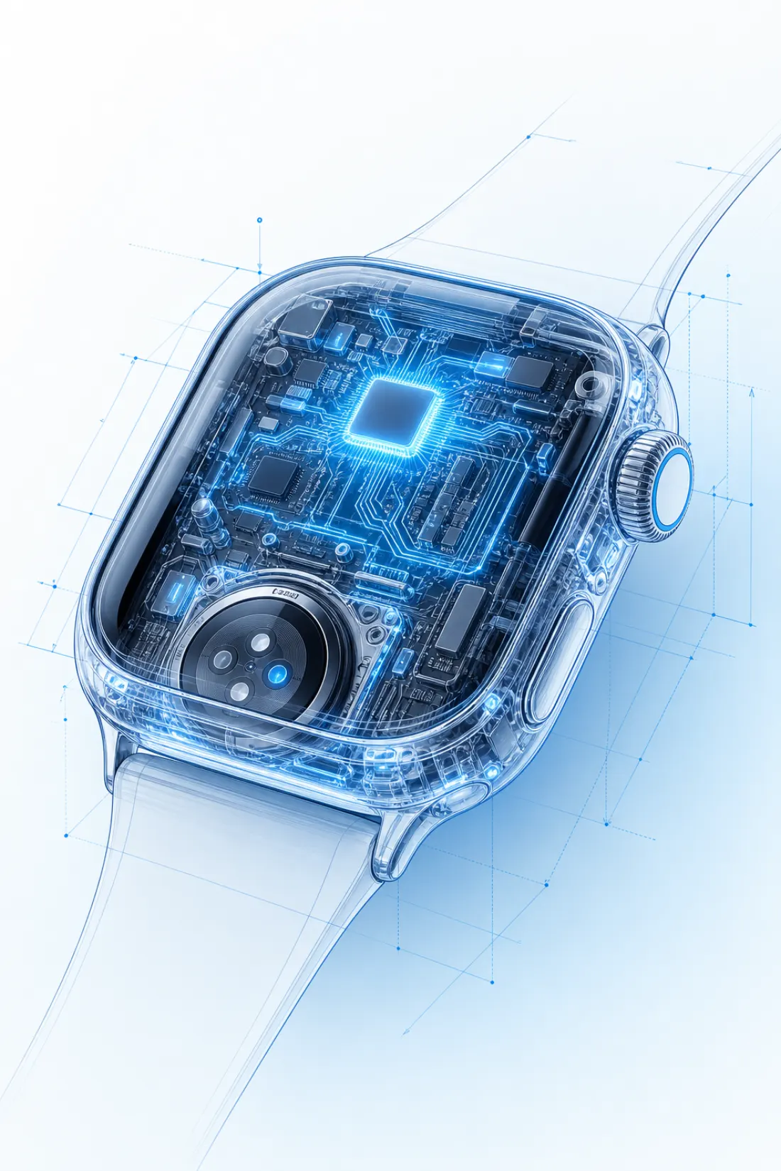 Схема ремонта Apple Watch: корпус, crown и трассы